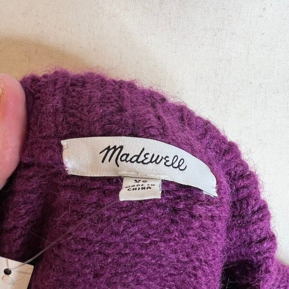 Madewell $80 Wool Blend Wedge Sweater Purple Size XS NO056 - Picture 6 of 7